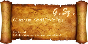 Glazius Szörény névjegykártya